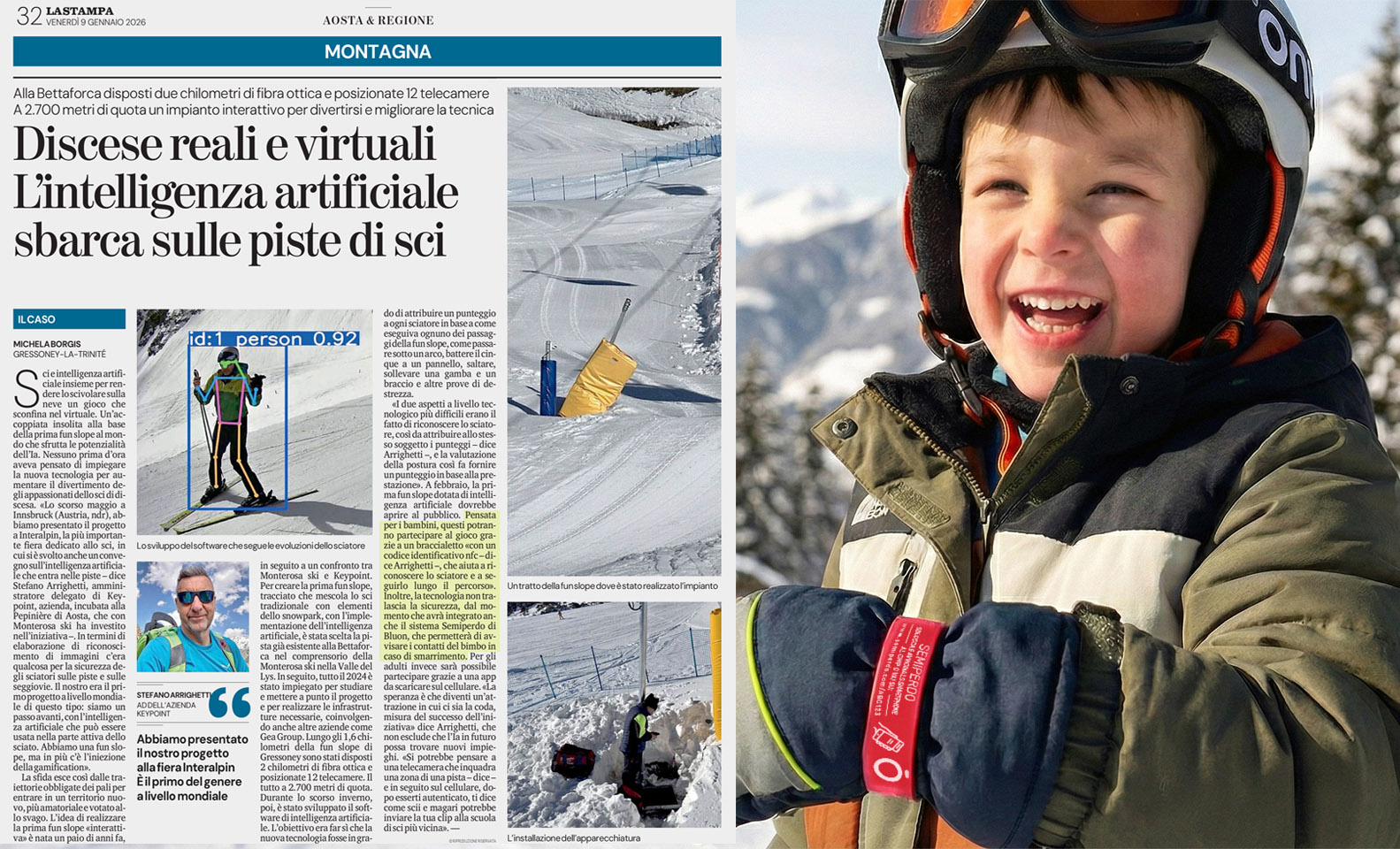 Sciare nel futuro: l'Intelligenza Artificiale sbarca sul Monterosa (con la sicurezza di Bluon)